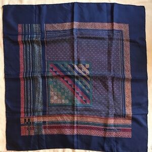 Christian Dior Vintage Blue Silk Scarf